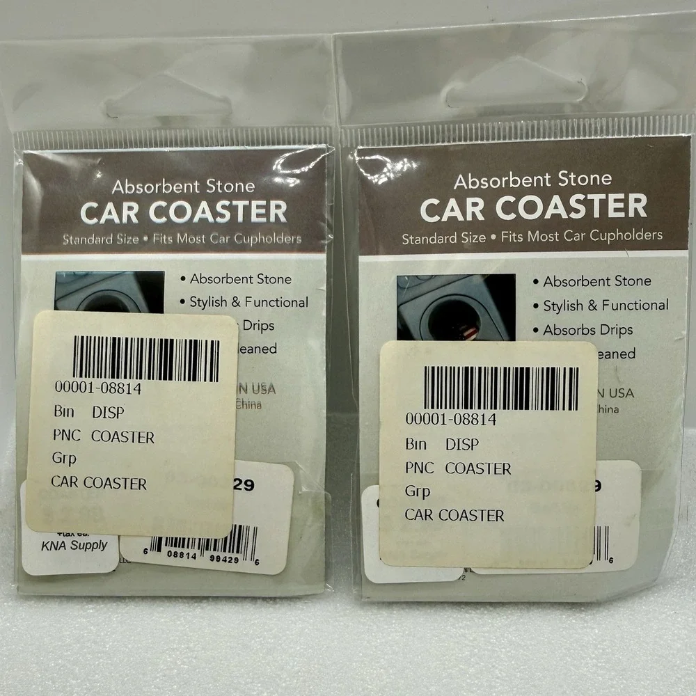 Highland Home Absorbent Stone Car Coasters‎ I'd Rather Be Fishin' Lot of 2